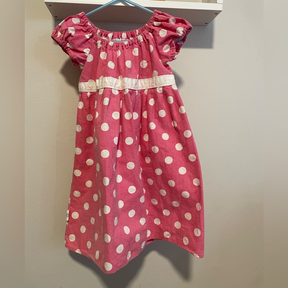 Pink Polka Dot Kids Casual Dress